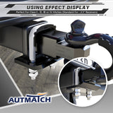 AUTMATCH Hitch Tightener Anti Rattle Stabilizer - Heavy Duty Hitch Clamp for 2.5 Inch Trailer Hitches, Rubber Isolator and Anti-Rust Double Coating Protective, White & Black