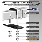 AUTMATCH Hitch Tightener Anti Rattle Stabilizer - Heavy Duty Hitch Clamp for 2.5 Inch Trailer Hitches, Rubber Isolator and Anti-Rust Double Coating Protective, Silver & Black