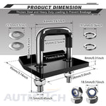 AUTMATCH Hitch Tightener Anti Rattle Stabilizer - Heavy Duty Hitch Clamp for 2.5 Inch Trailer Hitches, Rubber Isolator and Anti-Rust Double Coating Protective, Silver & Black