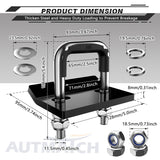 AUTMATCH Hitch Tightener Anti Rattle Stabilizer - Heavy Duty Hitch Clamp for 2.5 Inch Trailer Hitches, Rubber Isolator and Anti-Rust Double Coating Protective, Silver & Black