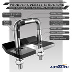 AUTMATCH Hitch Tightener Anti Rattle Stabilizer - Heavy Duty Hitch Clamp for 2.5 Inch Trailer Hitches, Rubber Isolator and Anti-Rust Double Coating Protective, Silver & Black