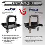 AUTMATCH Hitch Tightener Anti Rattle Stabilizer - Heavy Duty Hitch Clamp for 2.5 Inch Trailer Hitches, Rubber Isolator and Anti-Rust Double Coating Protective, Silver & Black