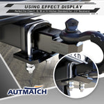 AUTMATCH Hitch Tightener Anti Rattle Stabilizer - Heavy Duty Hitch Clamp for 2.5 Inch Trailer Hitches, Rubber Isolator and Anti-Rust Double Coating Protective, Silver & Black
