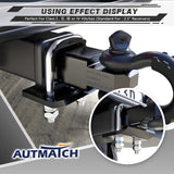 AUTMATCH Hitch Tightener Anti Rattle Stabilizer - Heavy Duty Hitch Clamp for 2.5 Inch Trailer Hitches, Rubber Isolator and Anti-Rust Double Coating Protective, Silver & Black