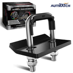 AUTMATCH Hitch Tightener Anti Rattle Stabilizer - Heavy Duty Hitch Clamp for 2.5 Inch Trailer Hitches, Rubber Isolator and Anti-Rust Double Coating Protective, Silver & Black