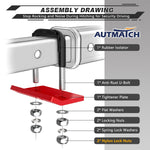 AUTMATCH Hitch Tightener Anti Rattle Stabilizer - Heavy Duty Hitch Clamp for 2.5 Inch Trailer Hitches, Rubber Isolator and Anti-Rust Double Coating Protective, Black & Red