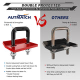 AUTMATCH Hitch Tightener Anti Rattle Stabilizer - Heavy Duty Hitch Clamp for 2.5 Inch Trailer Hitches, Rubber Isolator and Anti-Rust Double Coating Protective, Black & Red