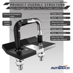 AUTMATCH Hitch Tightener Anti Rattle Stabilizer - Heavy Duty Hitch Clamp for 2.5 Inch Trailer Hitches, Rubber Isolator and Anti-Rust Double Coating Protective, Matte Black