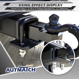 AUTMATCH Hitch Tightener Anti Rattle Stabilizer - Heavy Duty Hitch Clamp for 2.5 Inch Trailer Hitches, Rubber Isolator and Anti-Rust Double Coating Protective, Matte Black