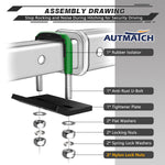 AUTMATCH Hitch Tightener Anti Rattle Stabilizer - Heavy Duty Hitch Clamp for 2.5 Inch Trailer Hitches, Rubber Isolator and Anti-Rust Double Coating Protective, Dark Green & Black