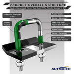AUTMATCH Hitch Tightener Anti Rattle Stabilizer - Heavy Duty Hitch Clamp for 2.5 Inch Trailer Hitches, Rubber Isolator and Anti-Rust Double Coating Protective, Dark Green & Black