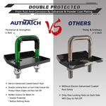 AUTMATCH Hitch Tightener Anti Rattle Stabilizer - Heavy Duty Hitch Clamp for 2.5 Inch Trailer Hitches, Rubber Isolator and Anti-Rust Double Coating Protective, Dark Green & Black