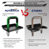 AUTMATCH Hitch Tightener Anti Rattle Stabilizer - Heavy Duty Hitch Clamp for 2.5 Inch Trailer Hitches, Rubber Isolator and Anti-Rust Double Coating Protective, Dark Green & Black
