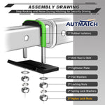AUTMATCH Hitch Tightener Anti Rattle Stabilizer - Heavy Duty Hitch Clamp for 2.5 Inch Trailer Hitches, Rubber Isolator and Anti-Rust Double Coating Protective,Green & Black