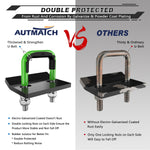 AUTMATCH Hitch Tightener Anti Rattle Stabilizer - Heavy Duty Hitch Clamp for 2.5 Inch Trailer Hitches, Rubber Isolator and Anti-Rust Double Coating Protective,Green & Black