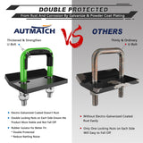 AUTMATCH Hitch Tightener Anti Rattle Stabilizer - Heavy Duty Hitch Clamp for 2.5 Inch Trailer Hitches, Rubber Isolator and Anti-Rust Double Coating Protective,Green & Black