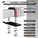 AUTMATCH Hitch Tightener Anti Rattle Stabilizer - Heavy Duty Hitch Clamp for 2.5 Inch Trailer Hitches, Rubber Isolator and Anti-Rust Double Coating Protective, Red & Black