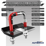 AUTMATCH Hitch Tightener Anti Rattle Stabilizer - Heavy Duty Hitch Clamp for 2.5 Inch Trailer Hitches, Rubber Isolator and Anti-Rust Double Coating Protective, Red & Black