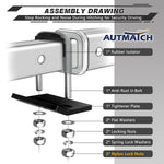 AUTMATCH Hitch Tightener Anti Rattle Stabilizer - Heavy Duty Hitch Clamp for 2.5 Inch Trailer Hitches, Rubber Isolator and Anti-Rust Double Coating Protective, Gray & Black