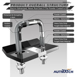 AUTMATCH Hitch Tightener Anti Rattle Stabilizer - Heavy Duty Hitch Clamp for 2.5 Inch Trailer Hitches, Rubber Isolator and Anti-Rust Double Coating Protective, Gray & Black