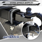 AUTMATCH Hitch Tightener Anti Rattle Stabilizer - Heavy Duty Hitch Clamp for 2.5 Inch Trailer Hitches, Rubber Isolator and Anti-Rust Double Coating Protective, Gray & Black
