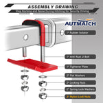 AUTMATCH Hitch Tightener Anti Rattle Stabilizer - Heavy Duty Hitch Clamp for 2.5 Inch Trailer Hitches, Rubber Isolator and Anti-Rust Double Coating Protective, Red