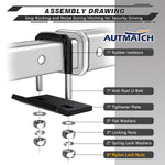 AUTMATCH Hitch Tightener Anti Rattle Stabilizer - Heavy Duty Hitch Clamp for 2.5 Inch Trailer Hitches, Rubber Isolator and Anti-Rust Double Coating Protective,Frosted Black