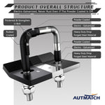 AUTMATCH Hitch Tightener Anti Rattle Stabilizer - Heavy Duty Hitch Clamp for 2.5 Inch Trailer Hitches, Rubber Isolator and Anti-Rust Double Coating Protective,Frosted Black