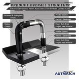 AUTMATCH Hitch Tightener Anti Rattle Stabilizer - Heavy Duty Hitch Clamp for 2.5 Inch Trailer Hitches, Rubber Isolator and Anti-Rust Double Coating Protective,Frosted Black