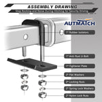 AUTMATCH Hitch Tightener Anti Rattle Stabilizer - Heavy Duty Hitch Clamp for 2.5 Inch Trailer Hitches, Rubber Isolator and Anti-Rust Double Coating Protective,Gunmetal Gray
