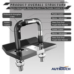 AUTMATCH Hitch Tightener Anti Rattle Stabilizer - Heavy Duty Hitch Clamp for 2.5 Inch Trailer Hitches, Rubber Isolator and Anti-Rust Double Coating Protective,Gunmetal Gray
