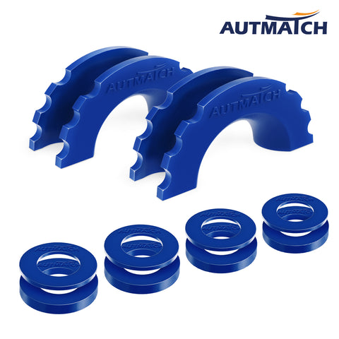 AUTMATCH 3/4" D-Ring Shackle Isolators Washers Kits Rubber Gear Design Rattling Protection Sapphire Shackle Cover 2Pcs