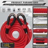 AUTMATCH Kinetic Recovery Tow Rope 7/8" x 20FT - Heavy Duty Offroad Snatch Strap 35000Lbs, 35% Elasticity Energy Recovery Rope for 4x4 Off-Road Vehicle, Truck, Trailer, ATV, UTV,Red