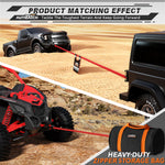 AUTMATCH Kinetic Recovery Tow Rope 7/8" x 20FT - Heavy Duty Offroad Snatch Strap 35000Lbs, 35% Elasticity Energy Recovery Rope for 4x4 Off-Road Vehicle, Truck, Trailer, ATV, UTV,Red
