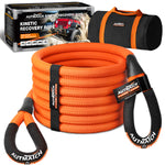 AUTMATCH Kinetic Recovery Tow Rope 7/8" x 20FT - Heavy Duty Offroad Snatch Strap 35000Lbs, 35% Elasticity Energy Recovery Rope for 4x4 Off-Road Vehicle, Truck, Trailer, ATV, UTV, Orange