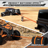 AUTMATCH Kinetic Recovery Tow Rope 1" x 20FT - Heavy Duty Offroad Snatch Strap 48000Lbs, 35% Elasticity Energy Recovery Rope for 4x4 Off-Road Vehicle, Truck, Trailer, ATV, UTV, Orange