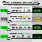 AUTMATCH Kinetic Recovery Tow Rope 7/8" x 20FT - Heavy Duty Offroad Snatch Strap 35000Lbs, 35% Elasticity Energy Recovery Rope for 4x4 Off-Road Vehicle, Truck, Trailer, ATV, UTV, Gray