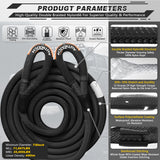 AUTMATCH Kinetic Recovery Tow Rope 7/8" x 30FT - Heavy Duty Energy Recovery Rope 35000Lbs, 35% Elasticity Offroad Snatch Strap for 4x4 Off-Road Vehicle, Truck, Trailer, ATV, UTV, Black