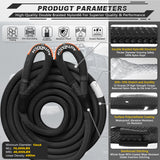 AUTMATCH Kinetic Recovery Tow Rope 1" x 30FT - Heavy Duty Energy Recovery Rope 48000Lbs, 35% Elasticity Offroad Snatch Strap for 4x4 Off-Road Vehicle, Truck, Trailer, ATV, UTV, Black