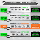AUTMATCH Kinetic Recovery Tow Rope 1" x 30FT - Heavy Duty Energy Recovery Rope 48000Lbs, 35% Elasticity Offroad Snatch Strap for 4x4 Off-Road Vehicle, Truck, Trailer, ATV, UTV, Orange