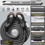 AUTMATCH Kinetic Recovery Tow Rope 7/8" x 30FT - Heavy Duty Energy Recovery Rope 35000Lbs, 35% Elasticity Offroad Snatch Strap for 4x4 Off-Road Vehicle, Truck, Trailer, ATV, UTV, Gray