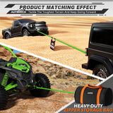 AUTMATCH Kinetic Recovery Tow Rope 7/8" x 30FT - Heavy Duty Energy Recovery Rope 35000Lbs, 35% Elasticity Offroad Snatch Strap for 4x4 Off-Road Vehicle, Truck, Trailer, ATV, UTV, Green