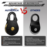 AUTMATCH Winch Snatch Block 18 Ton - Winch Pulley (79,366 Lbs) Break Strength, Heavy Duty Off Road Recovery Towing Pulley Blocks for Synthetic Rope or Steel Cable, Truck, UTV, ATV, Black