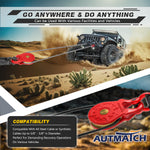 AUTMATCH Winch Snatch Block 18 Ton - Winch Pulley (79,366 Lbs) Break Strength, Heavy Duty Off Road Recovery Towing Pulley Blocks for Synthetic Rope or Steel Cable, Truck, UTV, ATV, Red