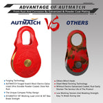 AUTMATCH Winch Snatch Block 18 Ton - Winch Pulley (79,366 Lbs) Break Strength, Heavy Duty Off Road Recovery Towing Pulley Blocks for Synthetic Rope or Steel Cable, Truck, UTV, ATV, Red