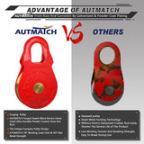 AUTMATCH Winch Snatch Block 18 Ton - Winch Pulley (79,366 Lbs) Break Strength, Heavy Duty Off Road Recovery Towing Pulley Blocks for Synthetic Rope or Steel Cable, Truck, UTV, ATV, Red