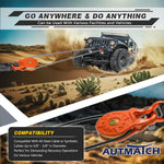 AUTMATCH Winch Snatch Block 18 Ton - Winch Pulley (79,366 Lbs) Break Strength, Heavy Duty Off Road Recovery Towing Pulley Blocks for Synthetic Rope or Steel Cable, Truck, UTV, ATV, Orange