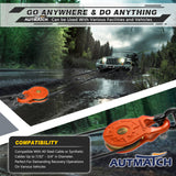 AUTMATCH Winch Snatch Block 18 Ton - Winch Pulley (79,366 Lbs) Break Strength, Heavy Duty Off Road Recovery Towing Pulley Blocks for Synthetic Rope or Steel Cable, Truck, UTV, ATV, Orange