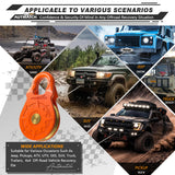 AUTMATCH Winch Snatch Block 18 Ton - Winch Pulley (79,366 Lbs) Break Strength, Heavy Duty Off Road Recovery Towing Pulley Blocks for Synthetic Rope or Steel Cable, Truck, UTV, ATV, Orange