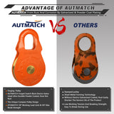 AUTMATCH Winch Snatch Block 18 Ton - Winch Pulley (79,366 Lbs) Break Strength, Heavy Duty Off Road Recovery Towing Pulley Blocks for Synthetic Rope or Steel Cable, Truck, UTV, ATV, Orange
